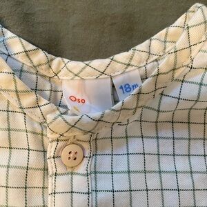 Oso & Me Green Plaid Henley Shirt 18M